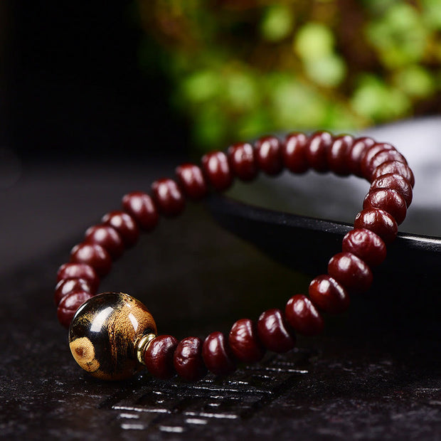 Buddha Stones Natural Tibetan Purple Bodhi Seed Bead Harmony Bracelet