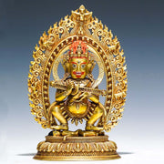 Buddha Stones Tibet Two-armed Mahakala Bodhisattva Figurine Serenity Copper Statue Decoration