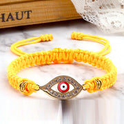 Buddha Stones Evil Eye Keep Away Evil Spirits String Bracelet Bracelet BS Yellow Red Evil Eye Gold Border