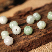 Buddha Stones White Jade Peace Buckle Pumpkin Bead Luck Blessing Braided Bracelet Bracelet BS 7
