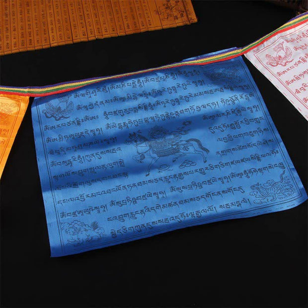 Buddha Stones Tibetan 5 Colors Windhorse Auspicious Outdoor Prayer Flag
