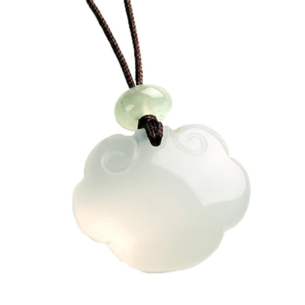 Buddha Stones Natural Chalcedony Wish Lock Positive Necklace Pendant Necklaces & Pendants BS 19