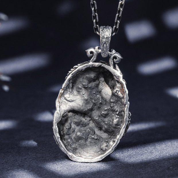 Buddha Stones 999 Sterling Silver Dragon Luck Necklace Pendant