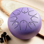 Buddha Stones Steel Tongue Drum Sound Healing Meditation Lotus Pattern Drum Kit 8 Note 6 Inch Percussion Instrument Tongue Drum BS Purple