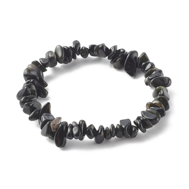 Buddha Stones Amethyst Lazurite Various Crystal Stone Healing Positive Bracelet Bracelet BS Black Obsidian