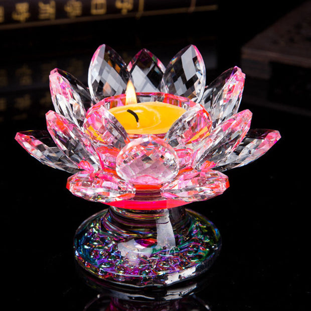 Buddha Stones Tibetan Lotus Candlestick Ornament Decoration BS 2