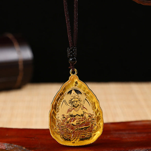 Buddha Stones Tibetan Buddha Liuli Crystal Serenity Necklace Pendant Necklaces & Pendants BS Gold Buddha