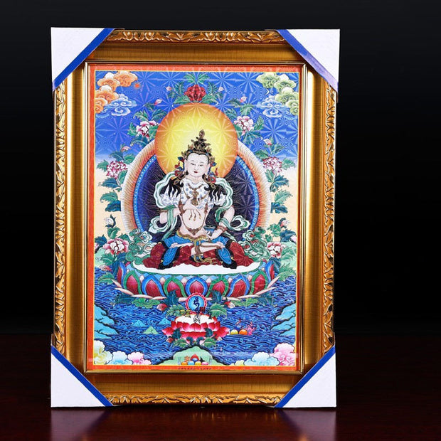 Buddha Stones Tibetan Framed Thangka Painting Blessing Decoration Decorations BS 6