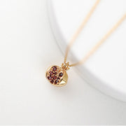 Buddha Stones 925 Sterling Silver 18k Gold Plated Pomegranate Garnet Crystal Passion Charm Necklace Pendant Necklaces & Pendants BS main