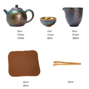 Buddha Stones Colorful Chinese Gongfu Tea Set Ceramic Teapot Portable Bag