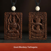 Buddha Stones Chinese Zodiac Natal Buddha Brunei Agarwood PiXiu Dragon Peace Necklace Pendant