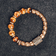 Buddha Stones Tiger Eye Stone Copper Protection Bracelet
