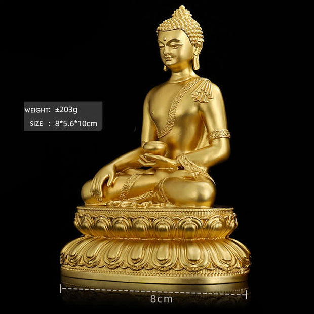 Buddha Stones Shakyamuni Amitabha Medicine Buddha Figurine Serenity Copper Statue Home Decoration Decorations BS 6
