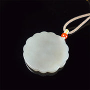 Buddha Stones White Jade Peacock Protection Blessing Necklace Pendant Necklaces & Pendants BS 5