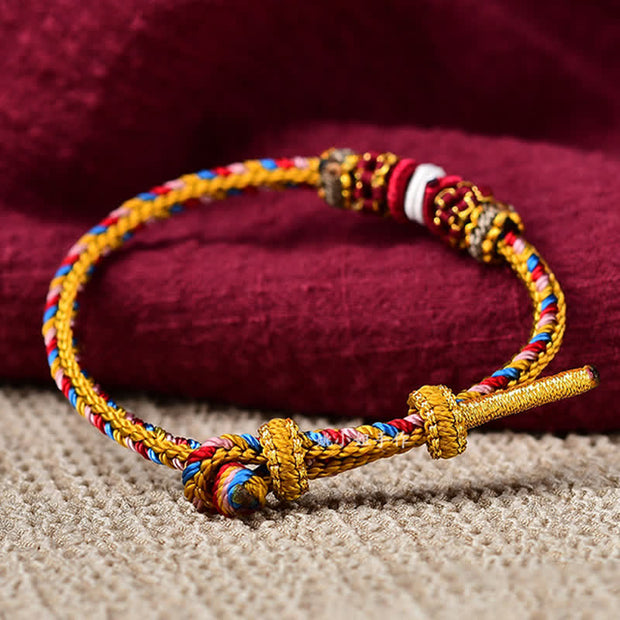 Buddha Stones Handmade Dunhuang Color Luck Braid String Bracelet Bracelet BS 7