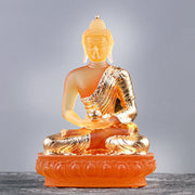 Buddha Stones Buddha Handmade Figurine Liuli Art Piece Serenity Statue Home Offering Decoration
