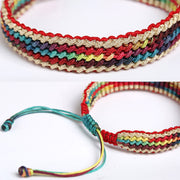 Buddha Stones Tibet Handmade Rainbow Multicolored Protection Braided String Bracelet Bracelet BS 12