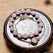 Buddhastoneshop Sun Stone Strawberry Quartz Crystal Positive Bracelet
