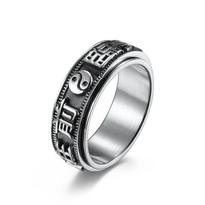 Letter Words Balance Calm Titanium Steel Rotatable Ring (Extra 30% Off | USE CODE: FS30) Rings BS main