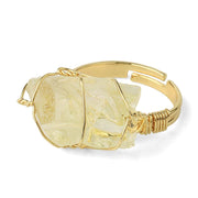 Natural Crystal Gemstone Amethyst Adjustable Ring (Extra 30% Off | USE CODE: FS30) Rings BS Citrine