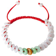 Buddha Stones Round Jade Lucky Red String Weave Bracelet Bracelet BS 17