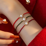 Buddha Stones Natural Pearl Bead Luck Braid String Bracelet Bracelet BS 1