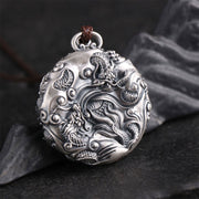 Buddha Stones 999 Sterling Silver Nine Dragons Playing With A Pearl Luck Protection Necklace Pendant