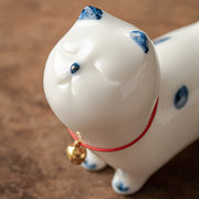 Buddha Stones Mini Lucky White Cat Kitten Tea Pet Ceramic Home Desk Figurine Decoration Decorations BS 8