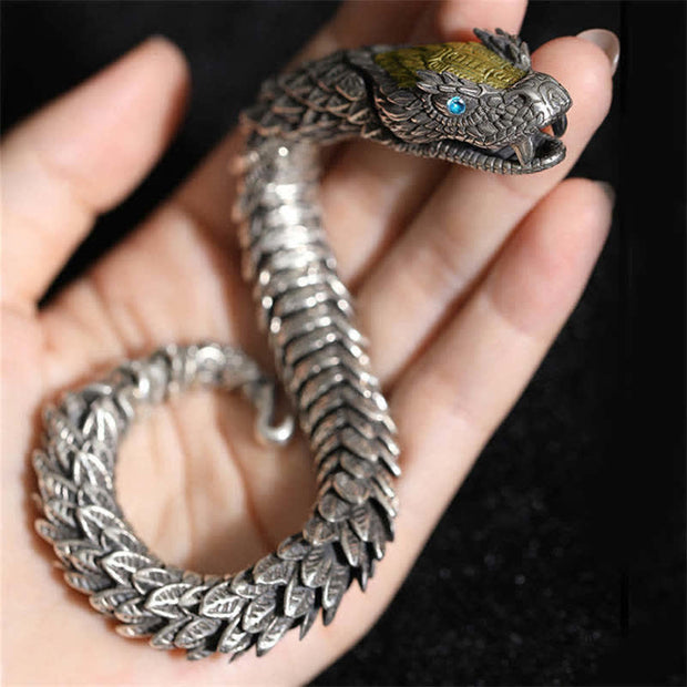 Buddha Stones Dragon Snake Handmade Amulet Protection Chain Bracelet Bracelet Bangle BS 4
