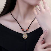 Buddha Stones Auspicious Clouds Copper Agate Wealth Luck Necklace Pendant Necklaces & Pendants BS 5