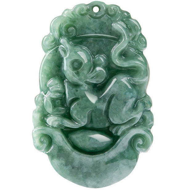 Buddha Stones Natural Jade 12 Chinese Zodiac Prosperity Necklace Pendant Necklaces & Pendants BS 11
