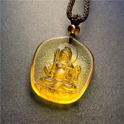 Buddha Stones Chinese Zodiac Natal Buddha Blessing Liuli Crystal Compassion Necklace Pendant Necklaces & Pendants BS Rooster-Acalanatha