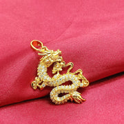Buddha Stones Gold Dragon Protection Necklace Pendant Necklaces & Pendants BS 5