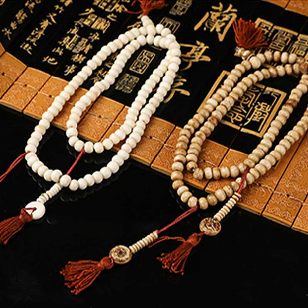 Tibetan Yak Bone Mala Strength Bracelet Mala Bracelet BS 1