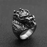 Buddha Stones Dragon Balance Titanium Steel Ring Rings BS Dragon Ring US12