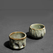 Buddha Stones Handcrafted Simple Cracked Ice Texture Chinese Jianzhan Ceramic Teacup Kung Fu Tea Cup