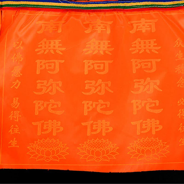 Buddha Stones Tibetan 7 Colors Windhorse Letter Auspicious Lotus Outdoor 21 Pcs Prayer Flag