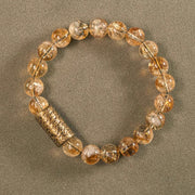 Buddha Stones Natural Citrine Crystal Brass Bead Protection Bracelet Bracelet BS 4