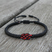 Buddha Stones 2Pcs Tibetan Luck Chinese Knot Protection String Bracelet Bracelet BS 13