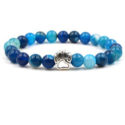 Buddha Stones “Save A Dog” Bracelet Bracelet Bracelet Blue Agate (Hope ♥ Unity)