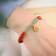 Buddha Stones Tibetan Cinnabar Green Aventurine Luck Bracelet Necklace Bracelet BS 2