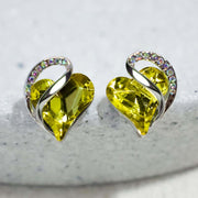 Natural Various Gemstone Birthstone Crystal Love Stud Earrings Earrings BS 25