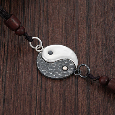 Buddha Stones 990 Sterling Silver Yin Yang Balance Harmony Necklace Pendant Necklaces & Pendants BS main