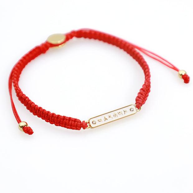 Tibetan Handmade Om Mani Padme Hum Peace Red String Bracelet Bracelet BS 7