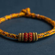 Buddha Stones Tibet Handmade Chinese Zodiac Natal Buddha Luck Strength Braided String Bracelet Bracelet BS 21