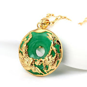 Buddhastoneshop Natural Jade Prosperity Necklace