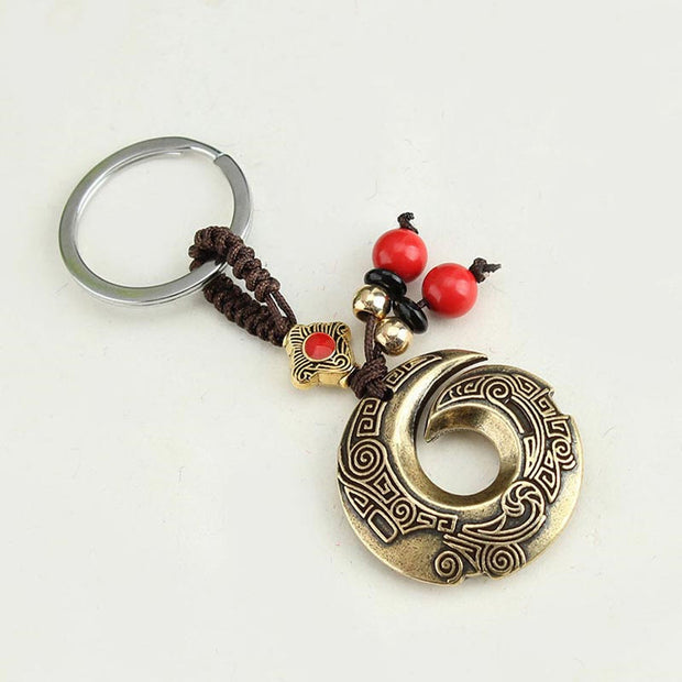 Buddha Stones Good Luck Fortune Copper Wealth Key Chain Key Chain BS 12