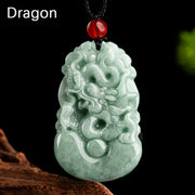Buddha Stones Natural Green Jade 12 Chinese Zodiac Luck Prosperity Necklace Pendant Necklaces & Pendants BS Dragon