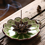 Buddha Stones Lotus Pattern Healing Ceramic Incense Burner Decoration Incense Burner BS 10