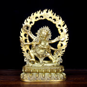 Buddha Stones Tibet Mahakala Bodhisattva Figurine Compassion Copper Statue Decoration Decorations BS Gold